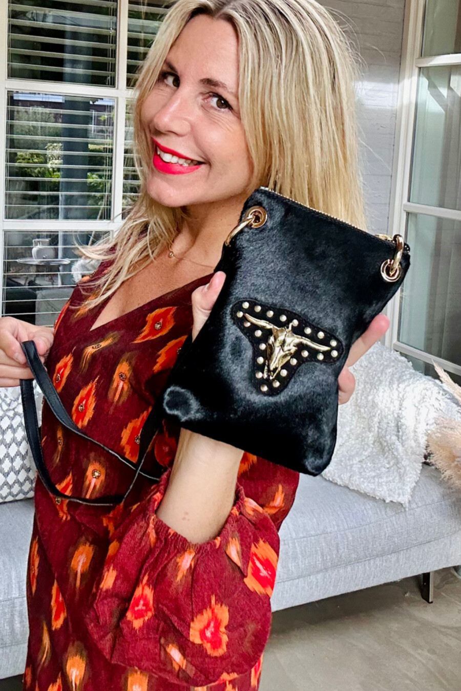 Mini boho leren tas - Piti Cuiti 